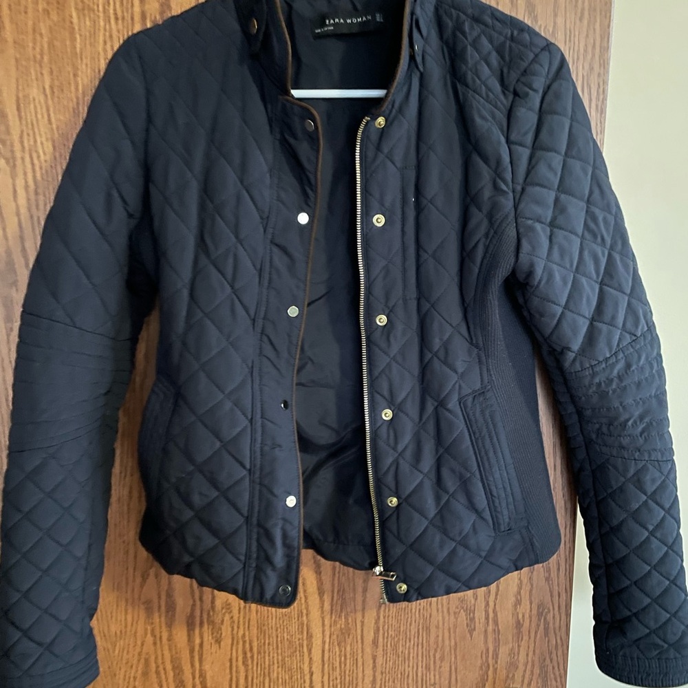 Zara Women’s Navy Quilted Jacket | Size S